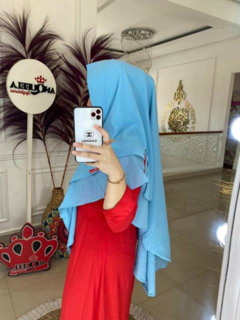 (Termurah!bisa COD) Khimar syalum /syafaluma anqueela cerutty dua layer-1