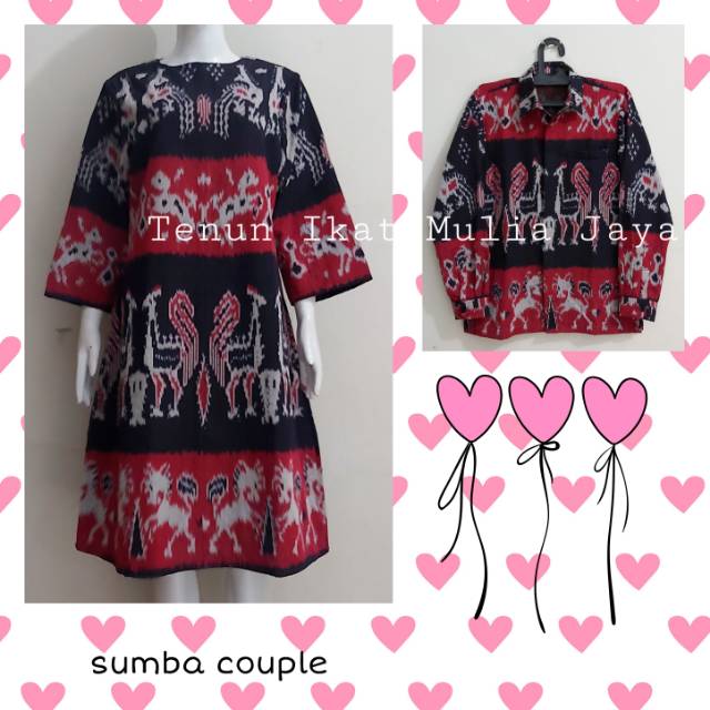 Dress kemeja tenun sumba couple batik sarimbit