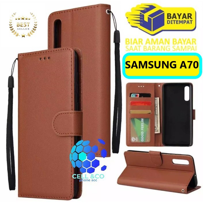 Flip cover SAMSUNG A70 Flip case buka tutup kesing hp casing flip case leather wallet