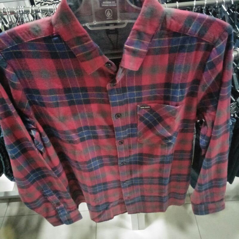 Kemeja pria volcom mlh caden plaid enr