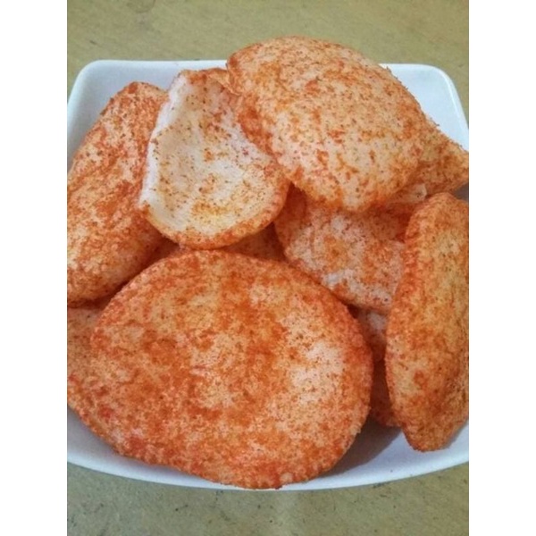 

KERUPUK KEMPLANG PEDAS 160GR/KERUPUK BANGKA/KERUPUK COIN/KERUPUK IKAN PEDAS