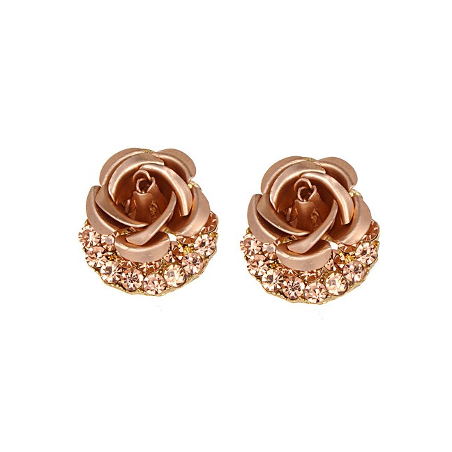 LRC Anting Tusuk Fashion Flower&amp;diamond Decorated E50799