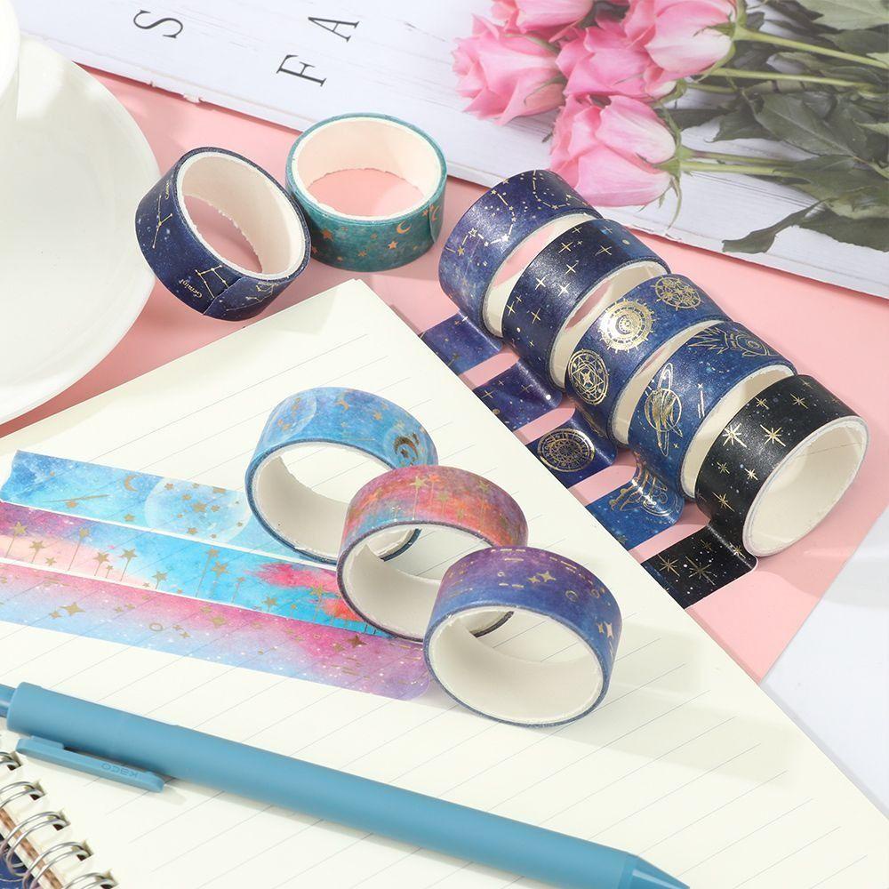 Nanas 12Roll/Set Washi Tape Sastra Merry Christmas Scrapbooking Starry Sky Series Little Fresh INS DIY Bahan