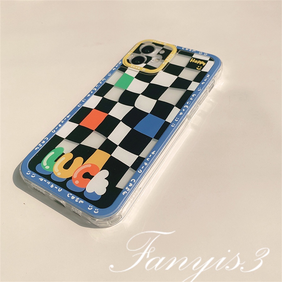 OPPO A17 A17k A77 A77s A57 A76 A96 A16 A16s A15 A15s A54 A74 A55 A95 A94 A93 A53 A33 A32 A9 2020 A3s A5s Reno 7Z 6 5 F11 F9Pro Colorblock Checkerboard Phone Case Clear TPU Soft Cover