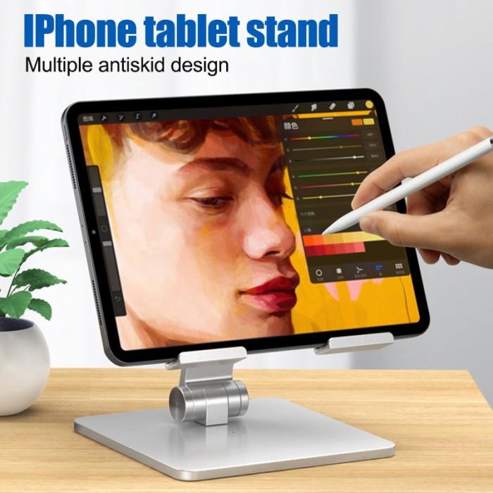 Universal Holder Stand Aluminium Desktop HP Tablet iPad Meja Kasir