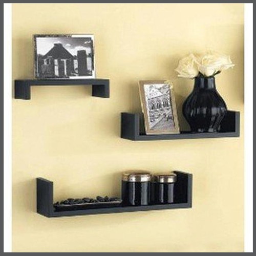 Rak Dinding Minimalis Buku Ambalan Floating Shelf Rak Model U 3pcs