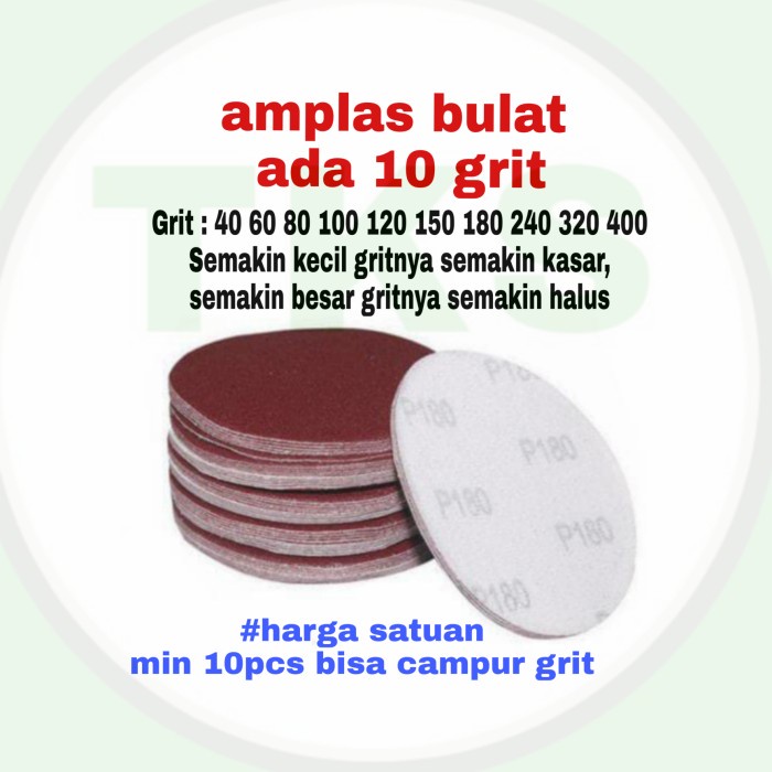 Amplas gerinda kertas gosok bulat velcro 4 inch
