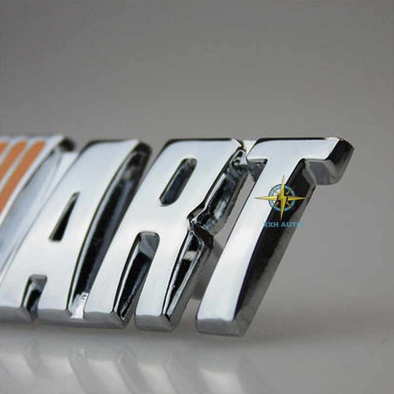 2pcs Stiker Emblem Metal RALLIART Depan / Belakang Untuk Mitsubishi