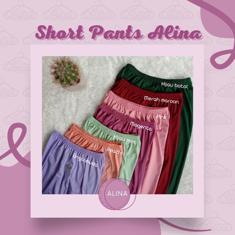 Celana Pendek Wanita Alina - Short Pants  All Size dan Jumbo Perempuan Spandex Ballon - Dalaman Rok Pendek