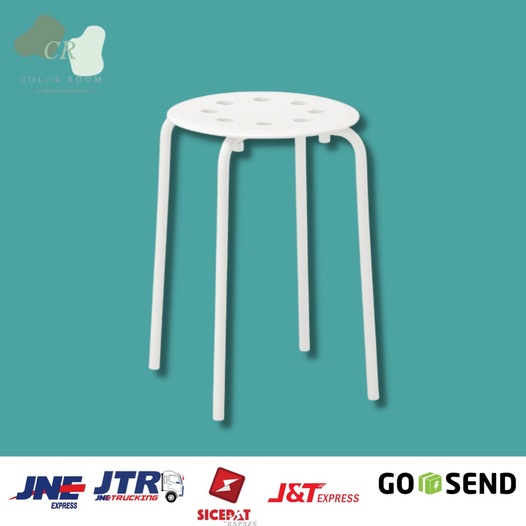 MARIUS Bangku bulat/ kursi santai, putih