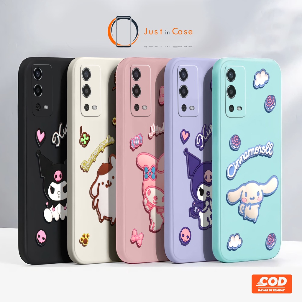 Softcase Macaron Timbul 3D Oppo A55 A95 4G 5G A74 A16 A15 A15s A54 A53 A52 A92 A5 9 2020 RENO 7 6  5 5F 4 4F A5S A12 A7 A1K F5 F7 F9 F11 PRO A3S