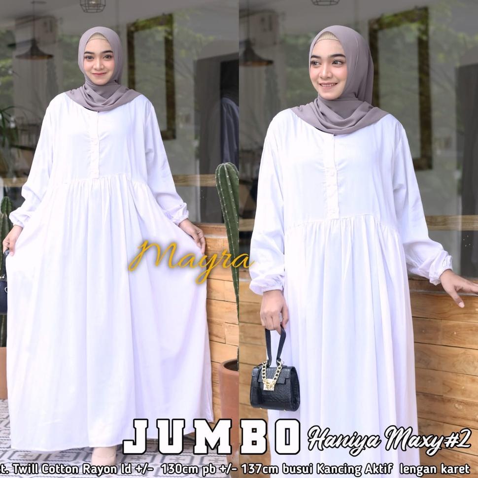 [SIL.26Au22p] GAMIS HITAM DAN PUTIH POLOS KATUN RAYON TWILL JUMBO LD 130