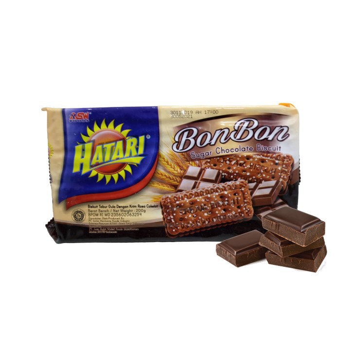 

Hatari Bon Bon Biskuit Krim Coklat, Cocopuff Coffee, Preto vanilla, Cocopuff Blueberry 200 gr