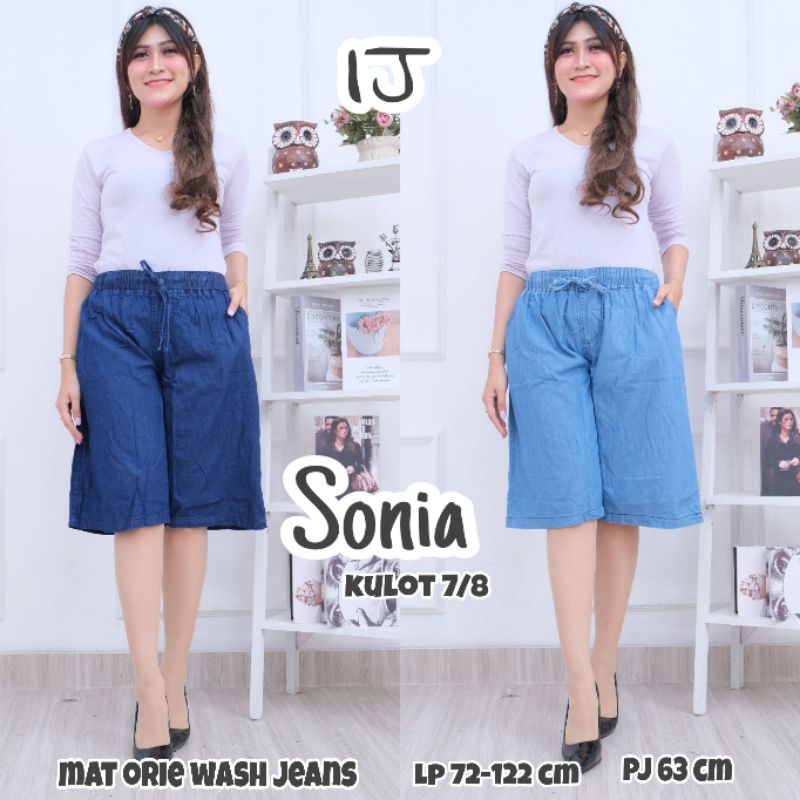 Celana Pendek Jeans Kulot 7/8 Murah Jumbo