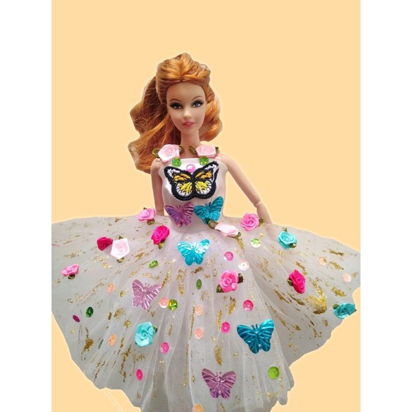 gaun pesta barbie/baju barbie/gaun barbie/dress barbie/barbie mattel/barbie original/barbie asli
