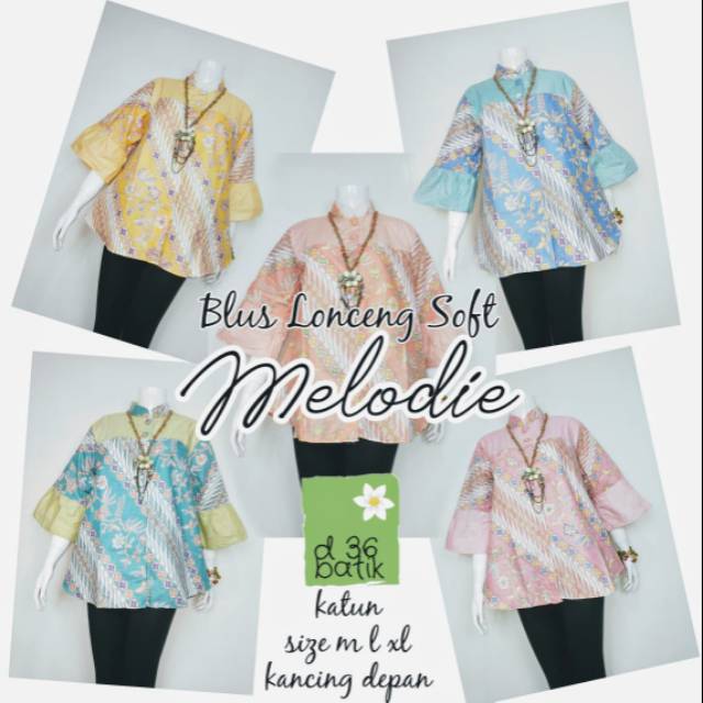 Blus lonceng soft melody batik kantor modern