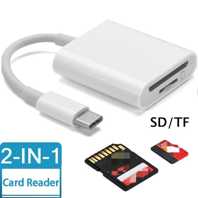 Card Reader TF + SD 2In1 Usb Tipe-C Untuk Smartphone