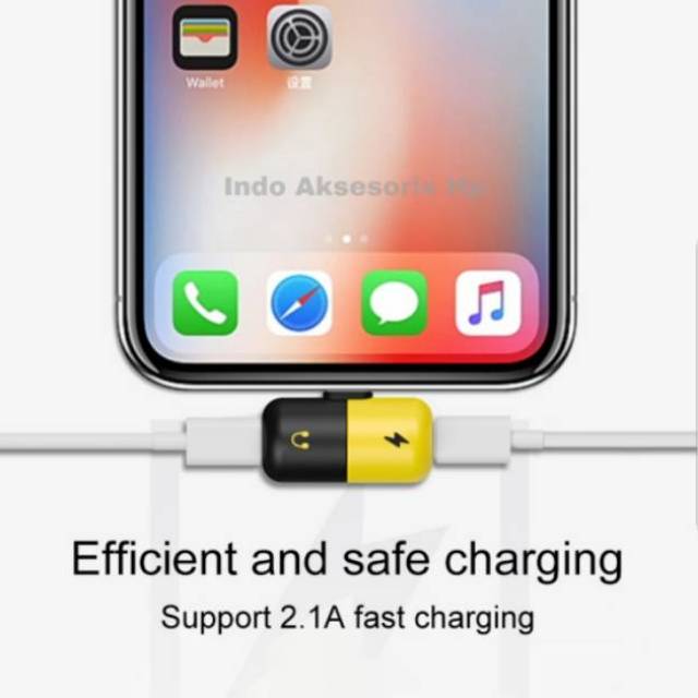 2 in 1 Capsule Lightning Splitter Adaptor Charger Splitter Headphone Audio Adaptor For iPhone X 8 7
