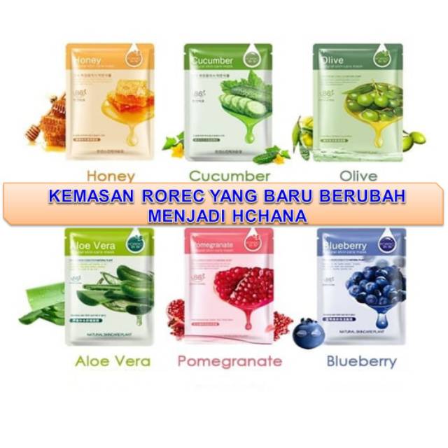 MASKER WAJAH ROREC NATURAL SKIN CARE MASK SHEET / ROREC SHEET MASK