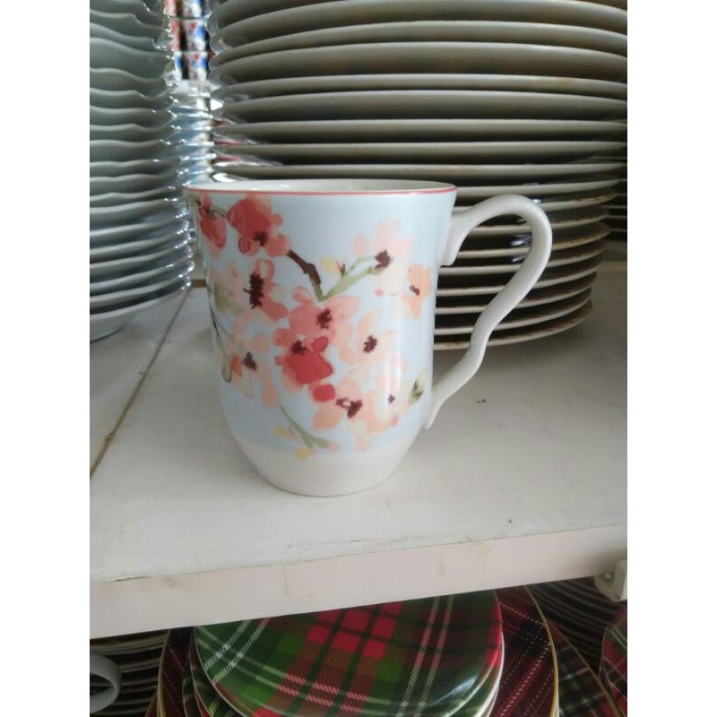 Mug Keramik Bunga Cantik 12 cm