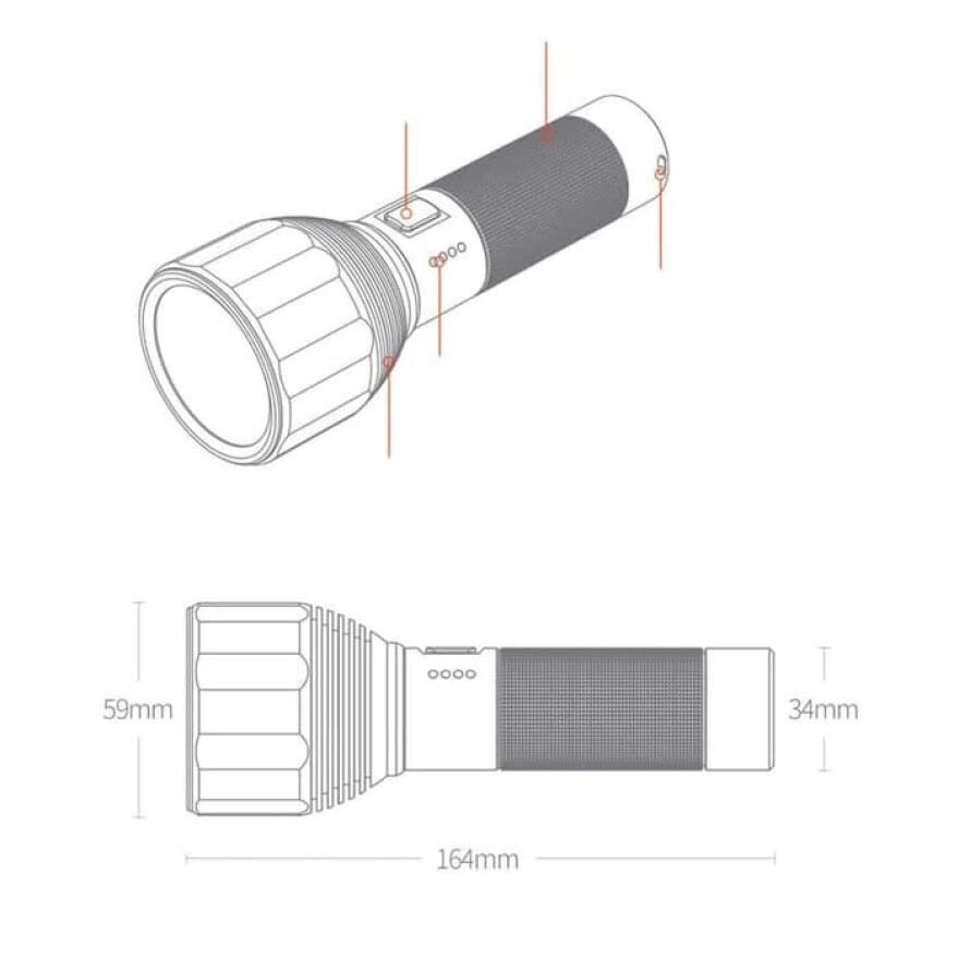 NexTool Senter LED USB IPX7 Rechargeable 2000lm Lumens