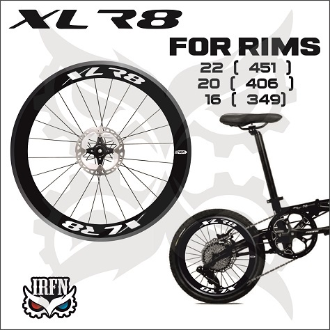 Stiker Decal Rims XLR8 bmx folding bike