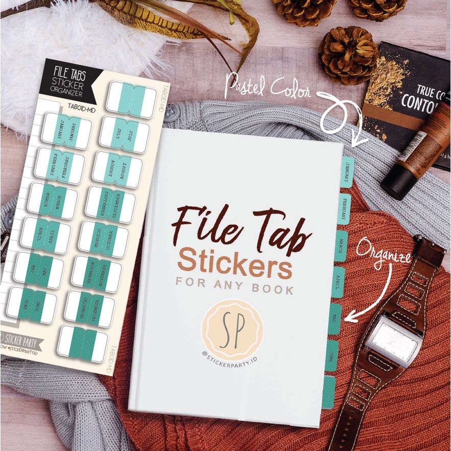 

Sticker Party Stiker Index File Tab Hijau Organizer Buku Agenda Amplop Folder 2CM TAB01D
