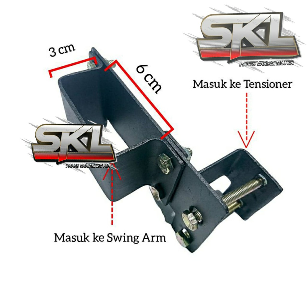 Tensioner Rantai WR 155 Bahan Aluminium Plus Breket Besi | Variasi Gear WR155