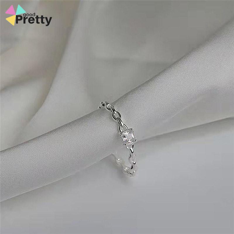 Cincin Berlian Persegi Model Terbuka Untuk Wanita - PD