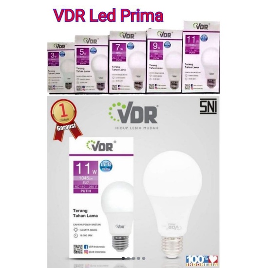 VDR Lampu Bohlam Led Prima 3 5 7 9 11 14 18 22 watt