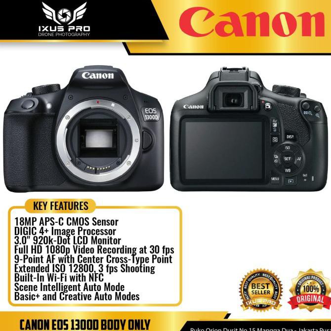 CANON EOS 1300D BODY ONLY - CANON EOS 1300D BO murah