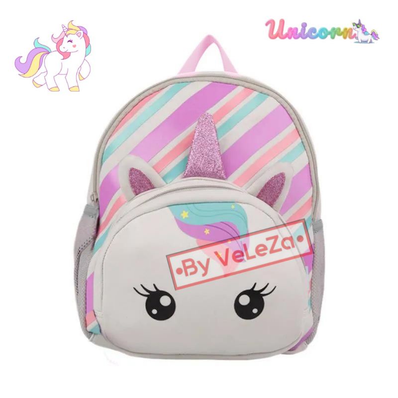 Tas ransel troli anak karakter unicorn gratis paket pinsil botol minum - tas anak - tas ransel anak - tas troli