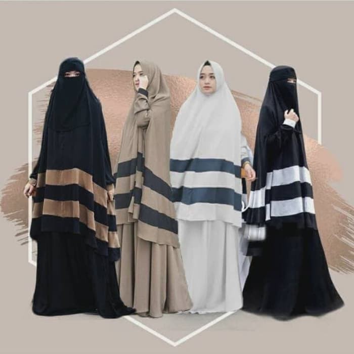 Gamis Syari Nasima Mukena Tazkia FREE CADAR - Hitam w