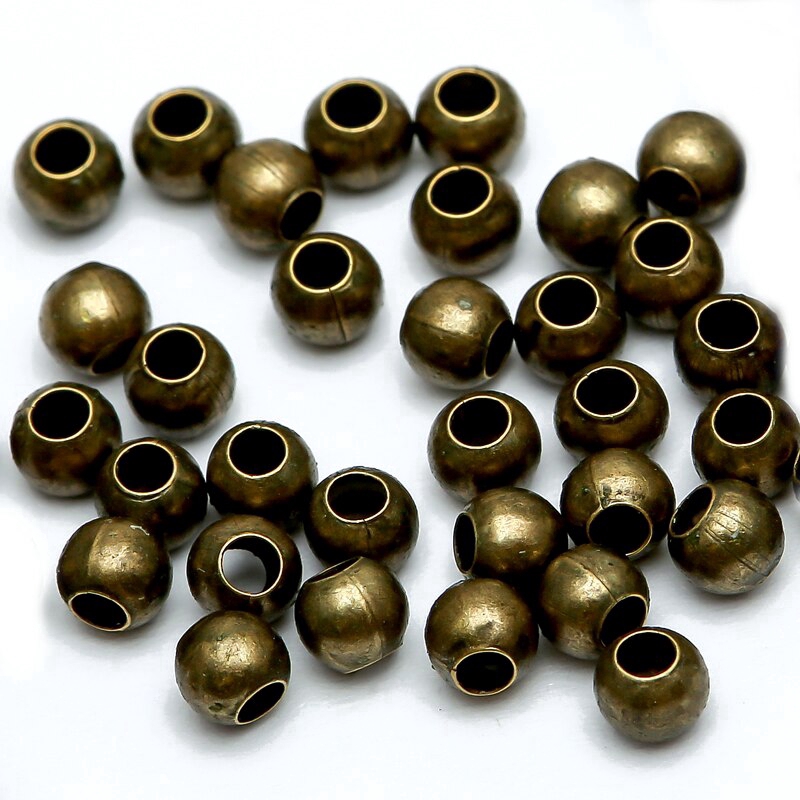 1000Pcs Manik Spacer Bola Stainless Steel 3MM Kraft Perhiasan DIY