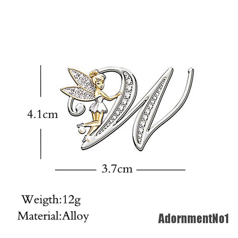 (Adornmentno1) Bros Pin Metal Desain Malaikat Peri Hias Kristal Untuk Wanita