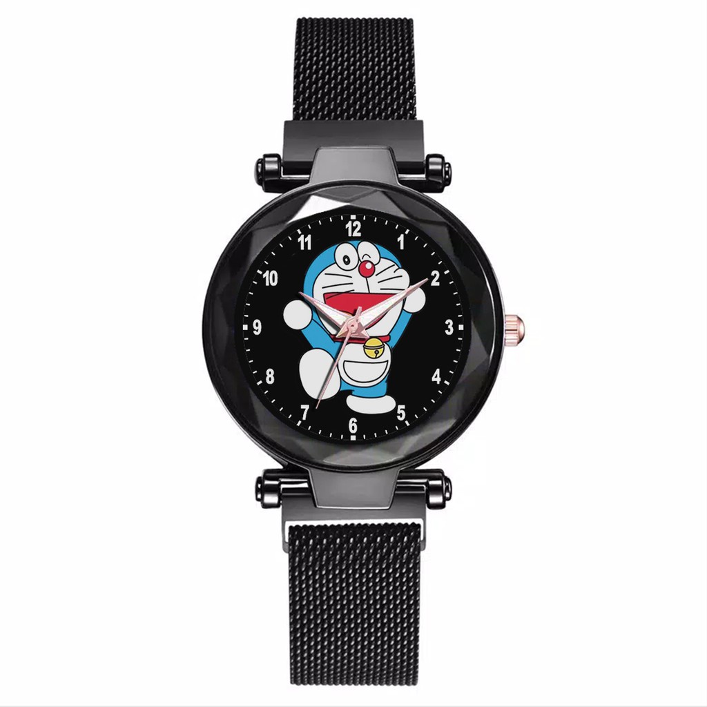 Jam Tangan Wanita Custom - DORAEMON MOTIF 3 Free Box &amp; Batre Cadangan