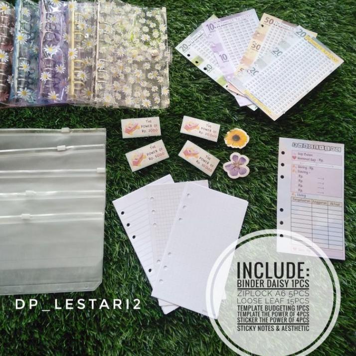 

Harga Spesial.. BINDER BUDGETING || Paket bundle budgeting lengkap || binder daisy A6 binder squin binder kulit jeruk