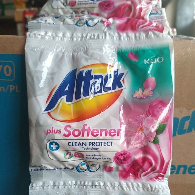 ATTACK DETERGENT PLUS SOFTENER RENCENG 40g isi 6 sachet