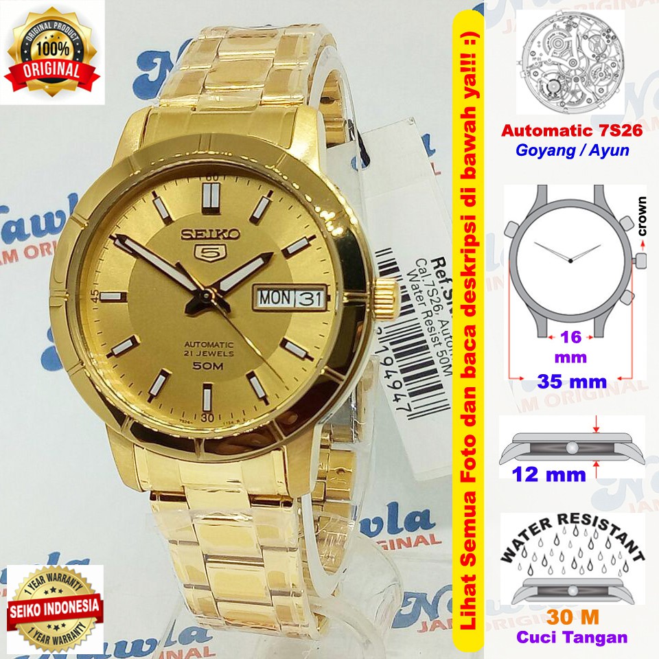 Seiko 5 Ladies SNK888K1 Automatic Gold Polished | Jam Wanita SNK888