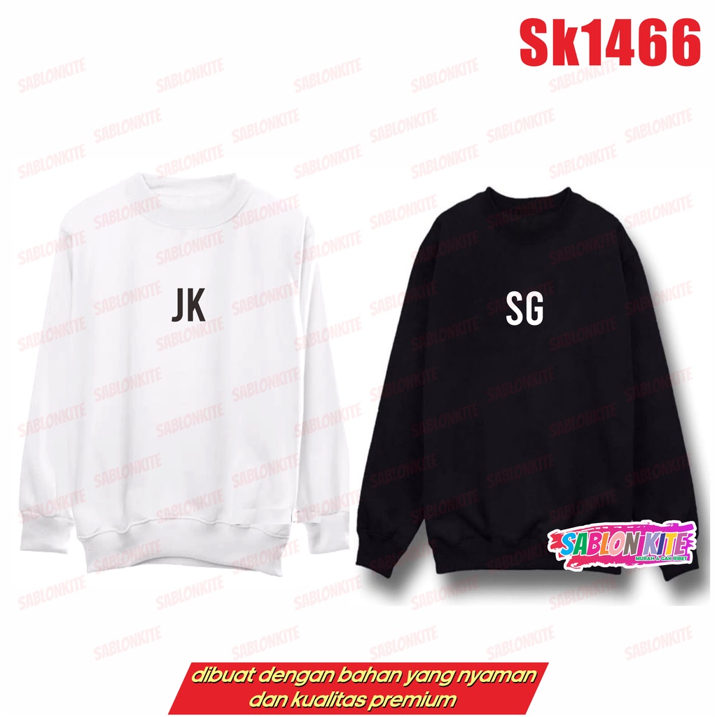 MURAH!!! SWEATER KPOP INISIAL JK JH SG V RM JIN JM RM SK1466 UNISEX