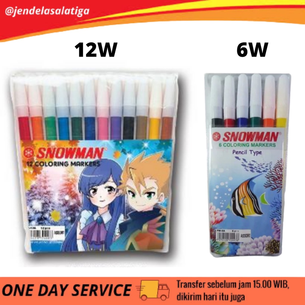 

Spidol Snowman Kecil 6 Warna dan 12 Warna