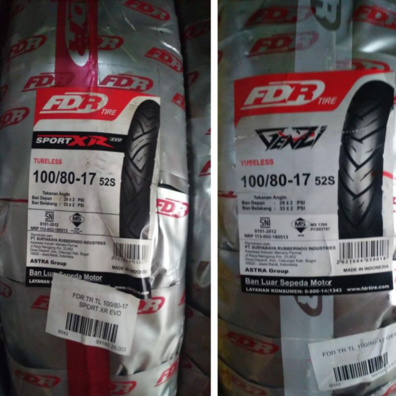 ban luar FDR genzi / sport xr evo 90 80 17 90/80 17 90/80-17 ban luar depan ban luar belakang
