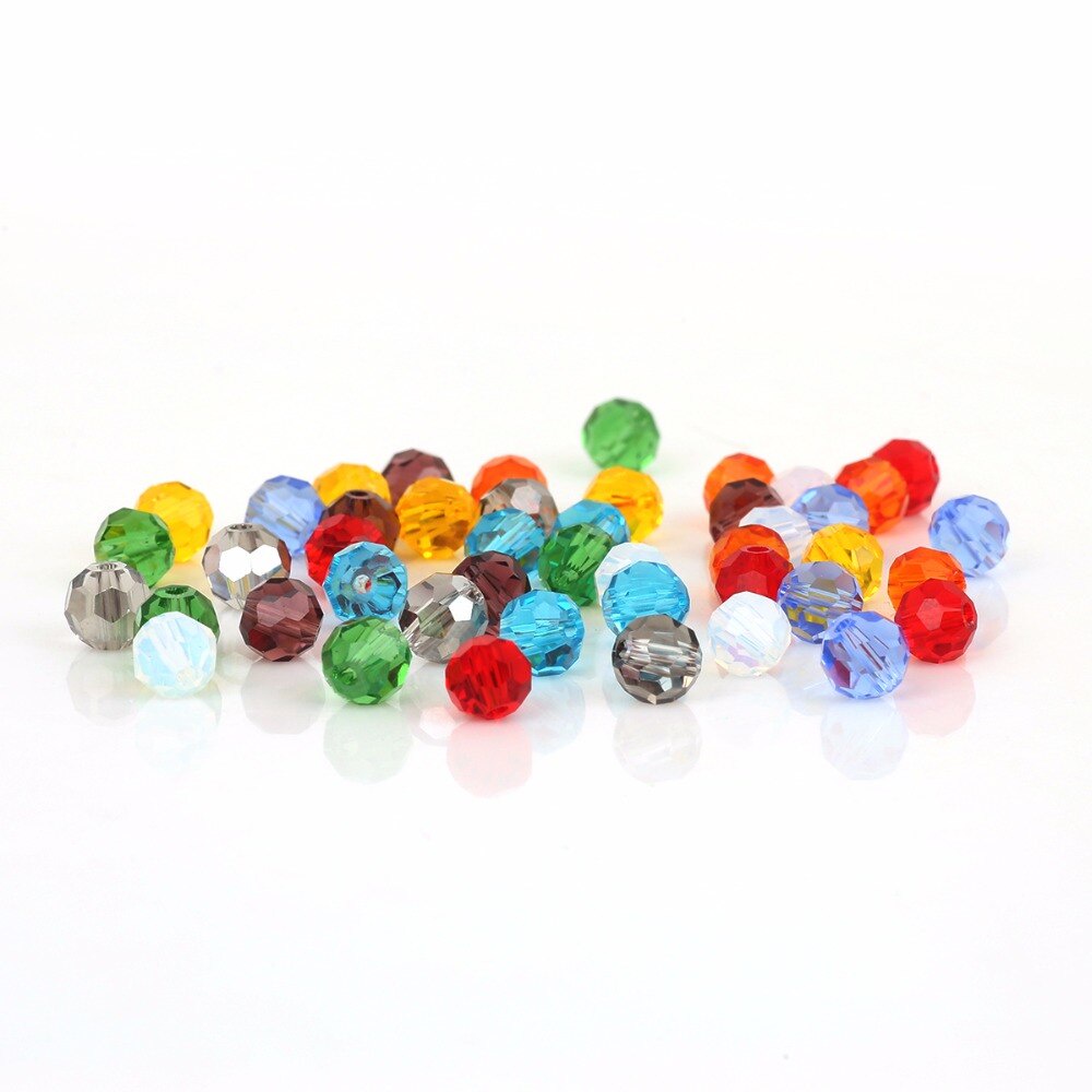 100/PCS 4mm Colorful Bicone Crystal Faceted Glass Beads Longgar Spacer Beads gelang Perhiasan Membuat DIY Membuat Perhiasan Aksesoris