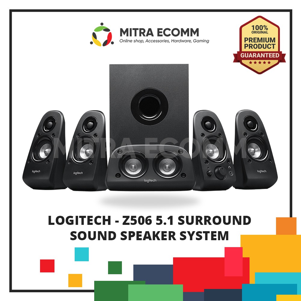 Speaker Logitech Z506 5.1 Surround, Bass Kuat dan Suara Menggelegar untuk PC, TV, dan Gaming