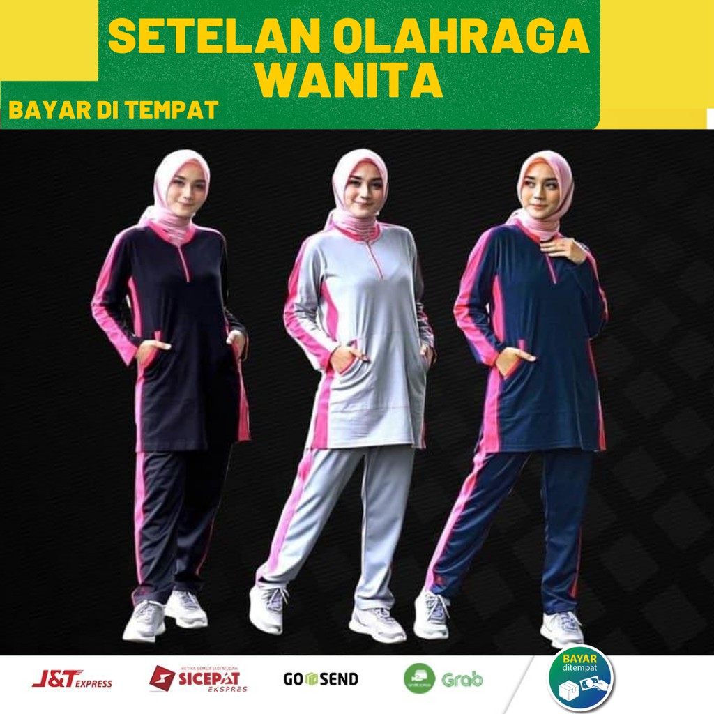 Setelan Olahraga Wanita, Setelan Training, Seragam Olahraga Wanita, Kaos + Celana Training Jovanca