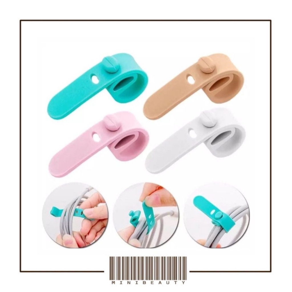 pengikat kabel charger silicon kabel organizer cable clip cord holder penggulung kabel headset karet perapih kabel warna macaroon tie strap murah import