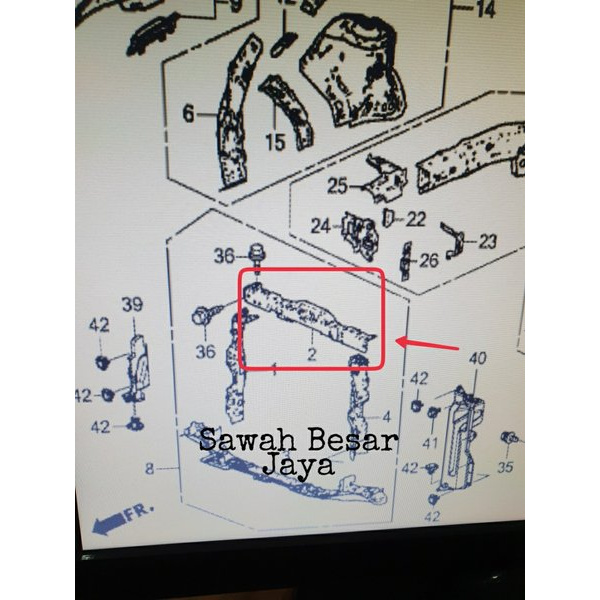 Upper Bulkhead Bullhead - Besi Rangka Tulang Palang Radiator Bagian Atas Depan Honda Brio 2013 2014 