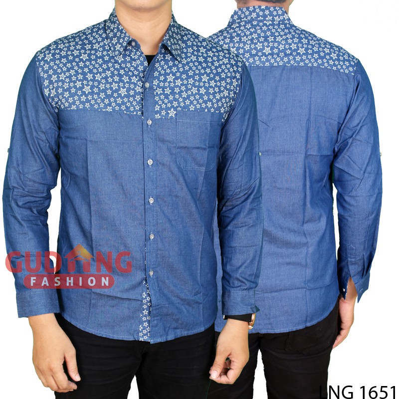 Kemeja Casual Pria Lengan Panjang - Slim Fit / Premium Quality (COMB)