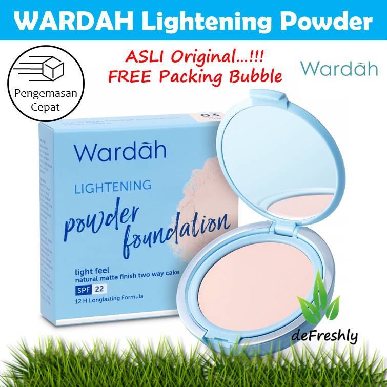 Wardah Lightening Powder Foundation Light Feel TWC Two Way Cake - 12gr