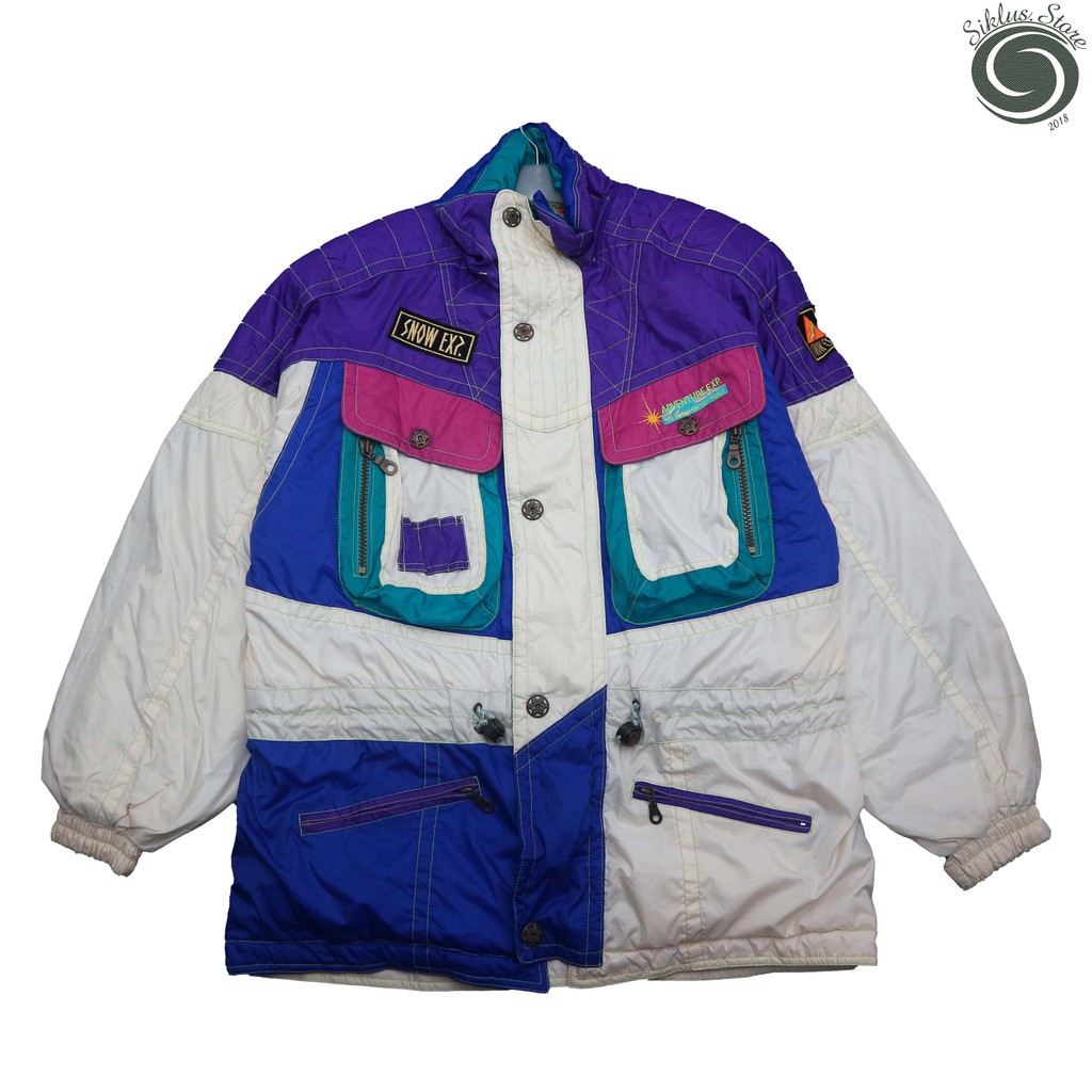 VINTAGE SKI SNOW EXPRESS RACING JACKET COLOUR BLOCK/ SNOWBOARD JACKET/ THRIFT JACKET